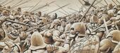 Représentation de la guerre du sceau.
