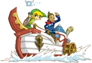 Artwork de Link y Linebeck navegando sobre el S.S. Linebeck.