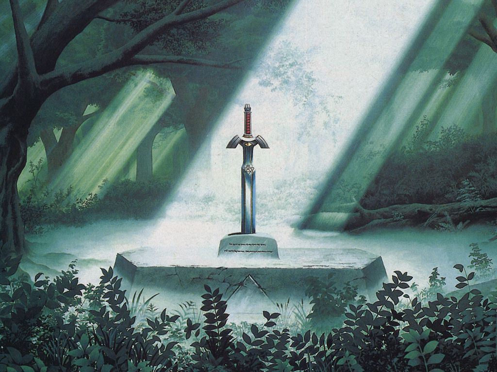 master sword in pedestal drawing