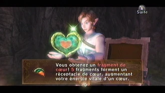 Obtention d'un fragment de cœur dans Twilight Princess.