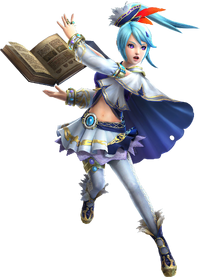 Promotional render of Lana and her Book of Sorcery