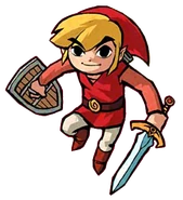 Artwork of the red version of Link