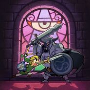 Artwork officiel représentant Link affrontant un Darknut tiré de The Minish Cap.