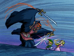 Ilustración Link vs. Ganondorf TWW