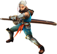 Impa wielding her Giant Blade from Hyrule Warriors