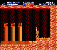 Link qui obtient le marteau dans The Adventure of Link.