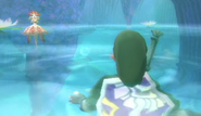 Link encontrándose por primera vez con una Paradusa.