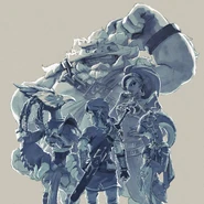 Artwork de Link, Urbosa, Revali, Mipha et Daruk