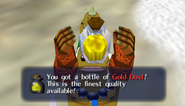 Link obtains the Gold Dust inside a bottle