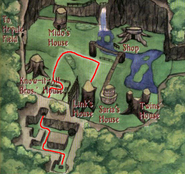 Map of Kokiri Forest, shown with the path leading to the Kokiri Sword.
