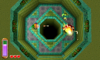 Link disparando una Flecha a Yuga durante el combate en el Palacio del Este.
