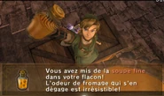 Link qui prend de la soupe fine dans son flacon