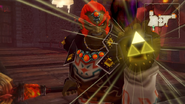 Ganondorf using the Triforce of Power at the end of his Trident's Focus Spirit in Hyrule Warriors