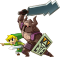 Artwork of Link and Princess Zelda possessing a Phantom in Spirit Tracks