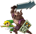 Link & Phantom.png (971 KB) Artwork of Link and Princess Zelda possessing a Phantom in Spirit Tracks
