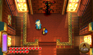 El sacerdote junto a Link en el santuario, en A Link Between Worlds.