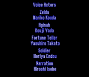 Le nom des personnes qui se sont chargés des voix des personnages