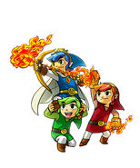 The three Links creating a Fire Arrow