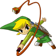 Artwork of Link using the Whip from Spirit Tracks