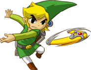 Artwork de Link lanzando el bumerán en Spirit Tracks.