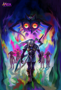 Los niños lunares en el póster de la edición especial de Majora's Mask 3D.