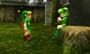 Link Saria OoT 3D.png (150 kB) Saria enseña a Link la Canción de Saria.