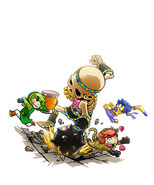 The three Links fighting the Stalchampion