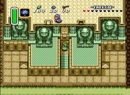 Kiki qui active l'interrupteur, dans A Link to the Past.