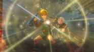 O Link Clássico empunhando a Espada Branca em Hyrule Warriors