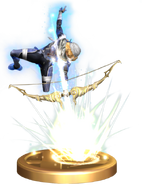 Trofeo de Sheik usando las flechas de luz en Super Smash Bros. Brawl