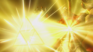 Ganon defeat & resealed by the power of the Triforce in the climatic cutscene of Liberation of the Triforce from Hyrule Warriors
