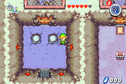 Link en una de las salas de la Gruta Misteriosa.