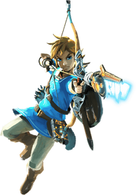 Artwork of Link wielding the Traver's Bow and Ancient Arrow from Breath of the Wild