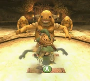 Link affrontant Gor Cobalt dans un combat de sumo.