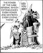 Onox, defeating Link during their first encounter, in the manga