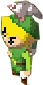 Link con una paloma en la cabeza