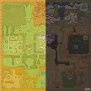 Carte d'Hyrule et Lorule réunis