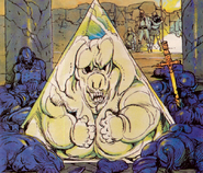 Artwork of Ganon imprisoned by the Seal of the Sages in A Link to the Past