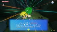 Link obteniendo la Hoja Deku en The Wind Waker HD.