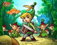 Link, Exelo et des Minish.