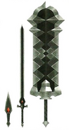 Artwork of the various blades used by Ghirahim from Hyrule Warriors