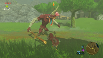 Link fighting an eponymous red-colored skin Moblin