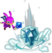 Official Artwork of Ravio wielding the Ice Rod from A Link Between Worlds