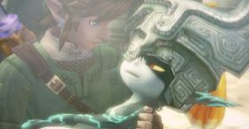 Link tomando a Midna débil TP