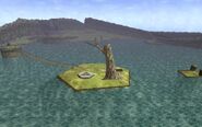 Le Lac Hylia dans Ocarina of Time (version N64).