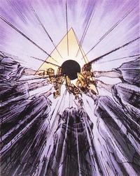 Os Sete Sábios selando a entrada para o Mundo das Trevas.