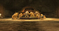 Des Gorons s'affrontant dans un combat de sumo (Twilight Princess).