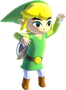 Artwork de Link usando la batuta de The Wind Waker HD.