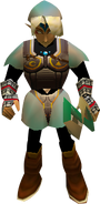 Render of Link wearing the Fierce Deity's Mask