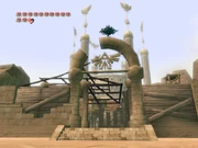 The entrance to the Bulblin Camp showing the Hyrulean Crest